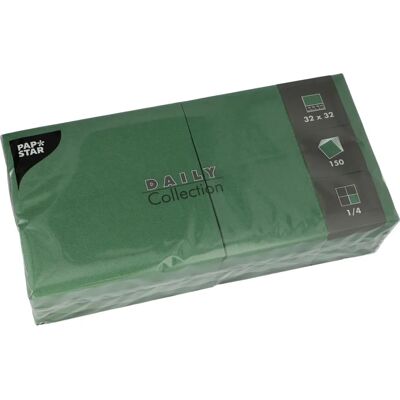 Papstar Serviettes - 320 x 320 mm - 3 layers - Dark green - Pack of 2 Papstar Serviettes - 320 x 320 mm - 3 layers - Dark green - Pack of 2