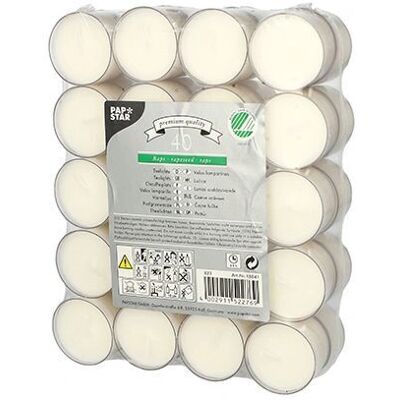Papstar 88841 Vit rund vaxljus - 40 st Papstar 88841 Vit rund vaxljus - 40 st