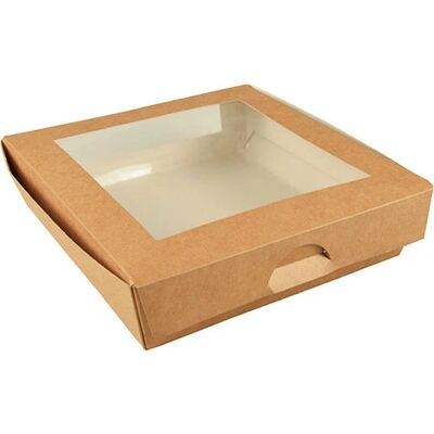 Papstar 86575 Einweg-Lebensmittelbehälter - Quadratisch, 1500 ml, Braun Papstar 86575 Einweg-Lebensmittelbehälter - Quadratisch, 1500 ml, Braun