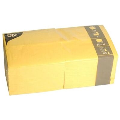 Papstar 84580 250 Serviettes en Papier Jaunes - Serviettes Papstar 84580 250 Serviettes en Papier Jaunes - Serviettes