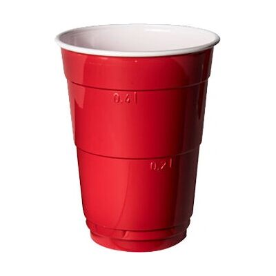 Papstar - 86413 - 400 ml - Rood Wit - Plastic bekers Papstar - 86413 - 400 ml - Rood Wit - Plastic bekers