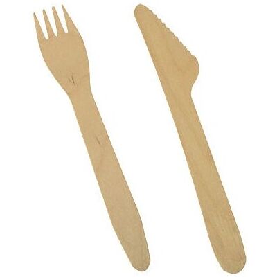 Ensemble de Couverts en Bois Naturel Papstar 86942 - 500 pcs - Publicité Ensemble de Couverts en Bois Naturel Papstar 86942 - 500 pcs - Publicité