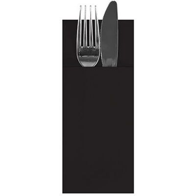 Papstar Schwarze Airlaid Bestecktaschen & Servietten - 480 Stück Papstar Schwarze Airlaid Bestecktaschen & Servietten - 480 Stück
