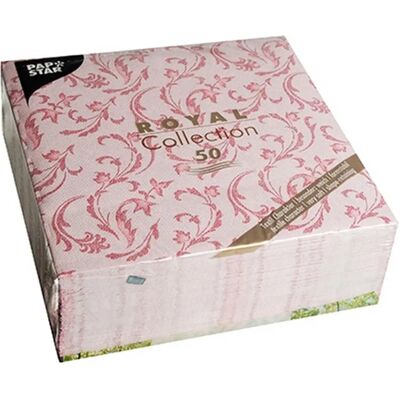 PAPSTAR 50 Serviettes Bordeaux Damascato - Collection Royale PAPSTAR 50 Serviettes Bordeaux Damascato - Collection Royale