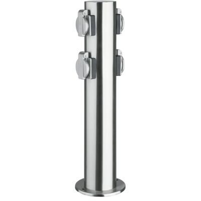 Heitronic Gartensteckdose 4-fach-Energieverteiler Edelstahl anthrazit - Garten Steckdose Heitronic Gartensteckdose 4-fach-Energieverteiler Edelstahl anthrazit - Garten Steckdose