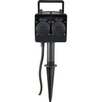Heitronic Outdoor Power Outlet - 2 Sockets, IP44, 15m Cable - Garden Lighting Heitronic Outdoor Power Outlet - 2 Sockets, IP44, 15m Cable - Garden Lighting