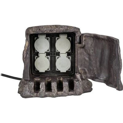 HEITRONIC Braune 4-fach Gartensteckdose - Energieverteiler HEITRONIC Braune 4-fach Gartensteckdose - Energieverteiler