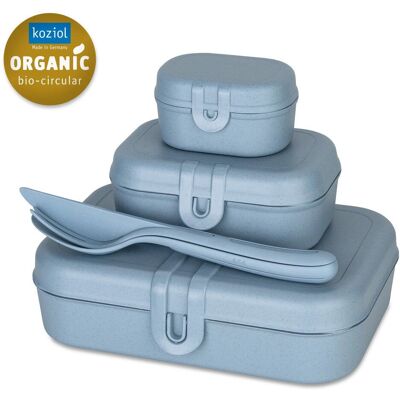 Koziol Pascal Klaar Lunchbox-set met bestek in blauw Koziol Pascal Klaar Lunchbox-set met bestek in blauw