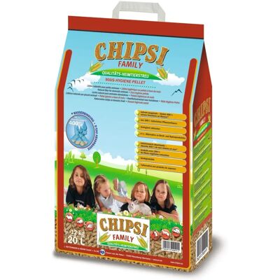 Pellets d’hygiène de maïs Chipsi Family - 20l Pellets d’hygiène de maïs Chipsi Family - 20l