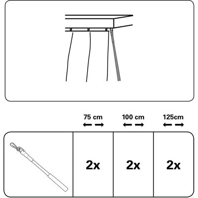Gardinia Metall-Schleuderstab - 2 Stück - Verschiedene Größen Gardinia Metall-Schleuderstab - 2 Stück - Verschiedene Größen