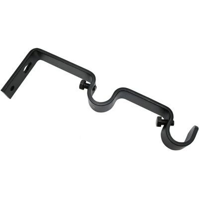Gardinia Doppel-Wandträger für Gardinenstangen - Edelstahl/Schwarz - 16mm Gardinia Doppel-Wandträger für Gardinenstangen - Edelstahl/Schwarz - 16mm