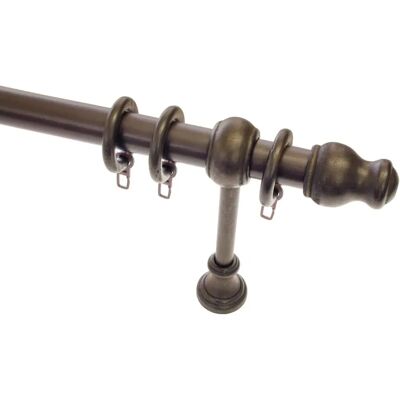 GARDINIA Holz-Gardinenstangen-Set - 160cm, Ø28mm, Braun - Gardinenstange GARDINIA Holz-Gardinenstangen-Set - 160cm, Ø28mm, Braun - Gardinenstange