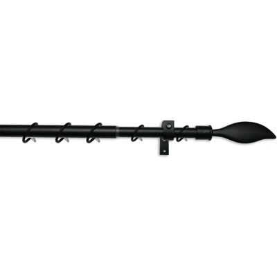 Ensemble de Tringles à Rideaux en Métal GARDINIA - 240cm, 1-laine, Noir - Publicité Ensemble de Tringles à Rideaux en Métal GARDINIA - 240cm, 1-laine, Noir - Publicité