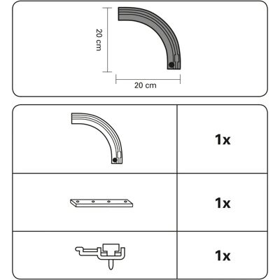 GARDINIA Rundbogen Gardinenstangen - Aluminium, Weiß, 1-läufig, Rechts GARDINIA Rundbogen Gardinenstangen - Aluminium, Weiß, 1-läufig, Rechts