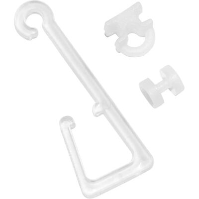GARDINIA Crochets pour rideaux - 10 pièces - transparent - fixations œillets GARDINIA Crochets pour rideaux - 10 pièces - transparent - fixations œillets