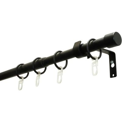 Gardinia Black Metal Adjustable Curtain Rod - Curtain Type Gardinia Black Metal Adjustable Curtain Rod - Curtain Type