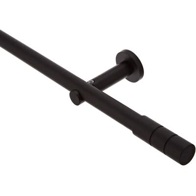 GARDINIA Schwarze 120cm Moderne Gardinenstange Set GARDINIA Schwarze 120cm Moderne Gardinenstange Set
