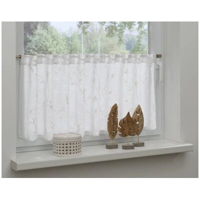 Gardinia Natural Floral Embroidery Curtain - Curtain/Drapery Gardinia Natural Floral Embroidery Curtain - Curtain/Drapery