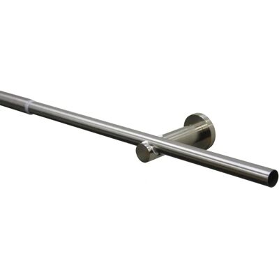 GARDINIA Set Sol 1-Lauf Stainless Steel Curtain Rod - Curtain Rod Set GARDINIA Set Sol 1-Lauf Stainless Steel Curtain Rod - Curtain Rod Set
