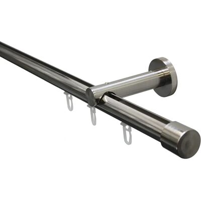 Gardinia Isa 1-Lauf Gardinenstangen Set - Edelstahl-Optik Gardinia Isa 1-Lauf Gardinenstangen Set - Edelstahl-Optik