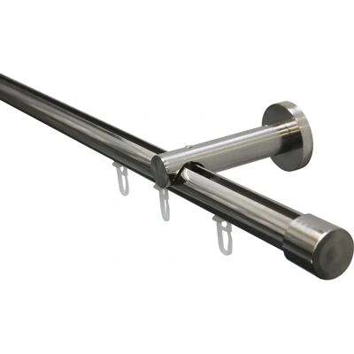 GARDINIA Edelstahl Gardinenstange Set Isa 1-Lauf - Gardinenstangen GARDINIA Edelstahl Gardinenstange Set Isa 1-Lauf - Gardinenstangen