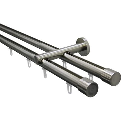 GARDINIA Gardinenstangen Set Isa 2-Lauf Edelstahl - Gardinenstangen GARDINIA Gardinenstangen Set Isa 2-Lauf Edelstahl - Gardinenstangen