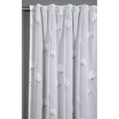 Gardinia Snowvoile Grauer Vorhang mit Blumenmuster - Vorhang Gardinia Snowvoile Grauer Vorhang mit Blumenmuster - Vorhang