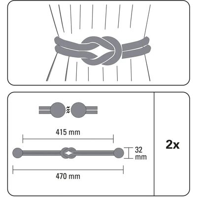 Gardinia Raffhalter Kordel - Curtain Accessory Gardinia Raffhalter Kordel - Curtain Accessory