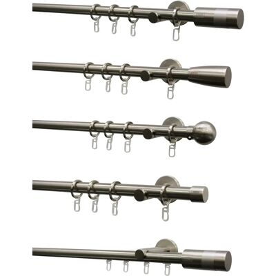 SCHÖNER WOHNEN Träger offen für Ø 20 mm silberfarben Ø20 mm edelstahl-optik - Wandträger SCHÖNER WOHNEN Träger offen für Ø 20 mm silberfarben Ø20 mm edelstahl-optik - Wandträger
