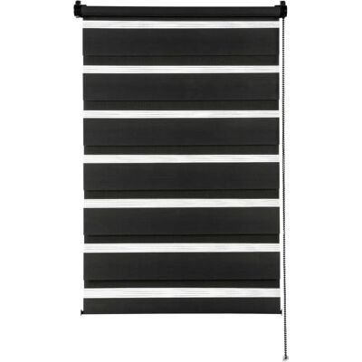 GARDINIA Easyfix Doppelrollo - Schwarz, 150cm, verstellbar, ohne Bohren GARDINIA Easyfix Doppelrollo - Schwarz, 150cm, verstellbar, ohne Bohren