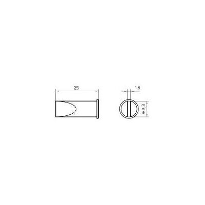 Weller LHT F Flad Loddekolbenspids - 9,3mm Weller LHT F Flad Loddekolbenspids - 9,3mm