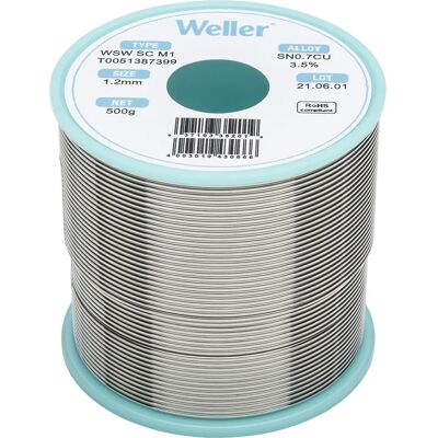Weller WSW SC M1 Alambre de soldadura - 228°C, 1.2mm, 500g Weller WSW SC M1 Alambre de soldadura - 228°C, 1.2mm, 500g