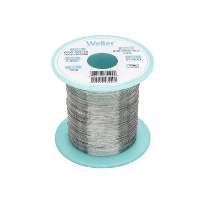 Fil de soudure Weller WSW SAC L0 sans plomb - 3% argent, 0.5% cuivre, 0.3mm, 100g Fil de soudure Weller WSW SAC L0 sans plomb - 3% argent, 0.5% cuivre, 0.3mm, 100g