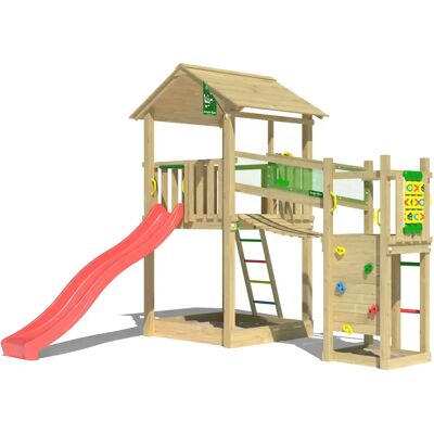 JUNGLE GYM Fortress - Spielturm mit 2 Türmen, Brücke, Rutsche JUNGLE GYM Fortress - Spielturm mit 2 Türmen, Brücke, Rutsche