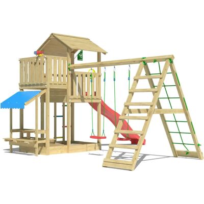 Jungle Gym Veranda Holz-Spielturm - Klettern, Schaukel & Rutsche - Spielanlage Jungle Gym Veranda Holz-Spielturm - Klettern, Schaukel & Rutsche - Spielanlage