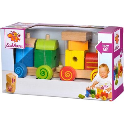 Tren de madera Eichhorn - 11 piezas con sonido y remolque - Blanco/beige Tren de madera Eichhorn - 11 piezas con sonido y remolque - Blanco/beige