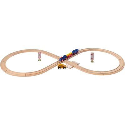 Eichhorn Wooden Train Set with 27 Pieces - Toy Railway for Kids Eichhorn Wooden Train Set with 27 Pieces - Toy Railway for Kids