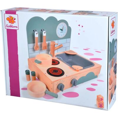 Eichhorn Wooden Play Kitchen - Multi colors - 40x35x31cm Eichhorn Wooden Play Kitchen - Multi colors - 40x35x31cm