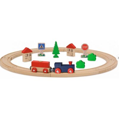 Set treno in legno Eichhorn - Diametro 135 cm - FSC certificato Set treno in legno Eichhorn - Diametro 135 cm - FSC certificato