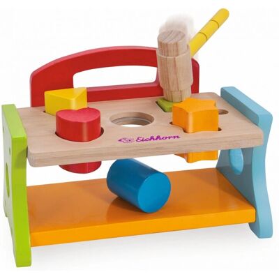 Giocattolo educativo Eichhorn 100005090 - Forme e Martello in Legno Giocattolo educativo Eichhorn 100005090 - Forme e Martello in Legno