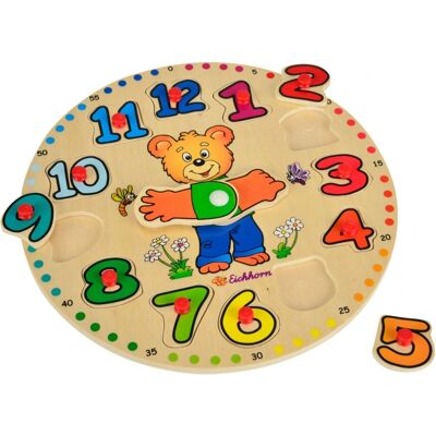Eichhorn Multicolored Learning Toy - Puzzle with 12 Pieces - Adjustable Hands Eichhorn Multicolored Learning Toy - Puzzle with 12 Pieces - Adjustable Hands