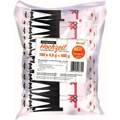 HELLMA Sticks de sucre 'mariage' - Magenta - 100 pcs - Publicité HELLMA Sticks de sucre 'mariage' - Magenta - 100 pcs - Publicité
