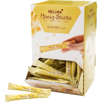 Hellma Honigstäbchen - 100 Stk, 8g - Laktosefrei & Glutenfrei Hellma Honigstäbchen - 100 Stk, 8g - Laktosefrei & Glutenfrei