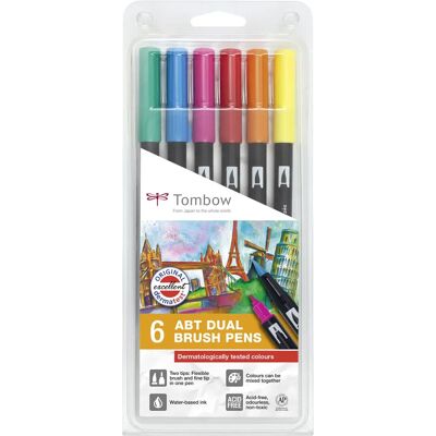 Feutre Tombow 272472063 - Fin/Moyen - 6 pcs - Publicité Feutre Tombow 272472063 - Fin/Moyen - 6 pcs - Publicité