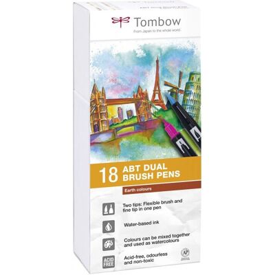 Set de Stylos Tombow Tons Terres - 18 pièces - Publicité Set de Stylos Tombow Tons Terres - 18 pièces - Publicité