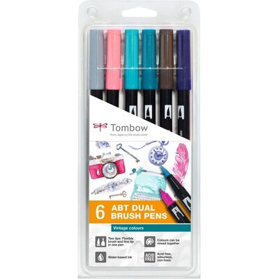 Stylo-feutre Tombow ABT-6P-5 - Fin/Très Gras Multicolore - Publicité Stylo-feutre Tombow ABT-6P-5 - Fin/Très Gras Multicolore - Publicité