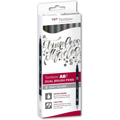 Tombow - ABT-6C-6 Graue Dual Pinsel Marker - Künstlermarker Tombow - ABT-6C-6 Graue Dual Pinsel Marker - Künstlermarker