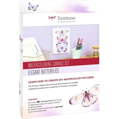 Tombow Wasserfarben Leinwandset - Schmetterlings Bastelset Tombow Wasserfarben Leinwandset - Schmetterlings Bastelset
