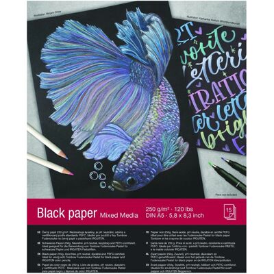 Papier d'Art Noir Tombow - 15 Feuilles - Sans Acide - pH Neutre Papier d'Art Noir Tombow - 15 Feuilles - Sans Acide - pH Neutre