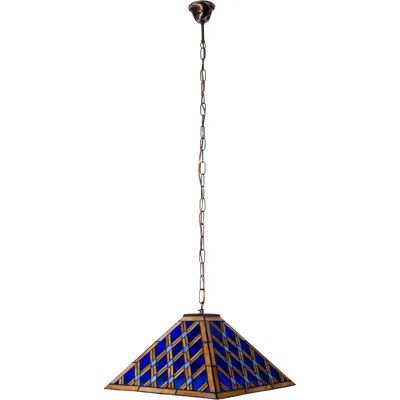 Näve Pyra Pendelleuchte - Blau Tiffany Pyramide - Ø 40cm, H 101cm - Indoor Näve Pyra Pendelleuchte - Blau Tiffany Pyramide - Ø 40cm, H 101cm - Indoor
